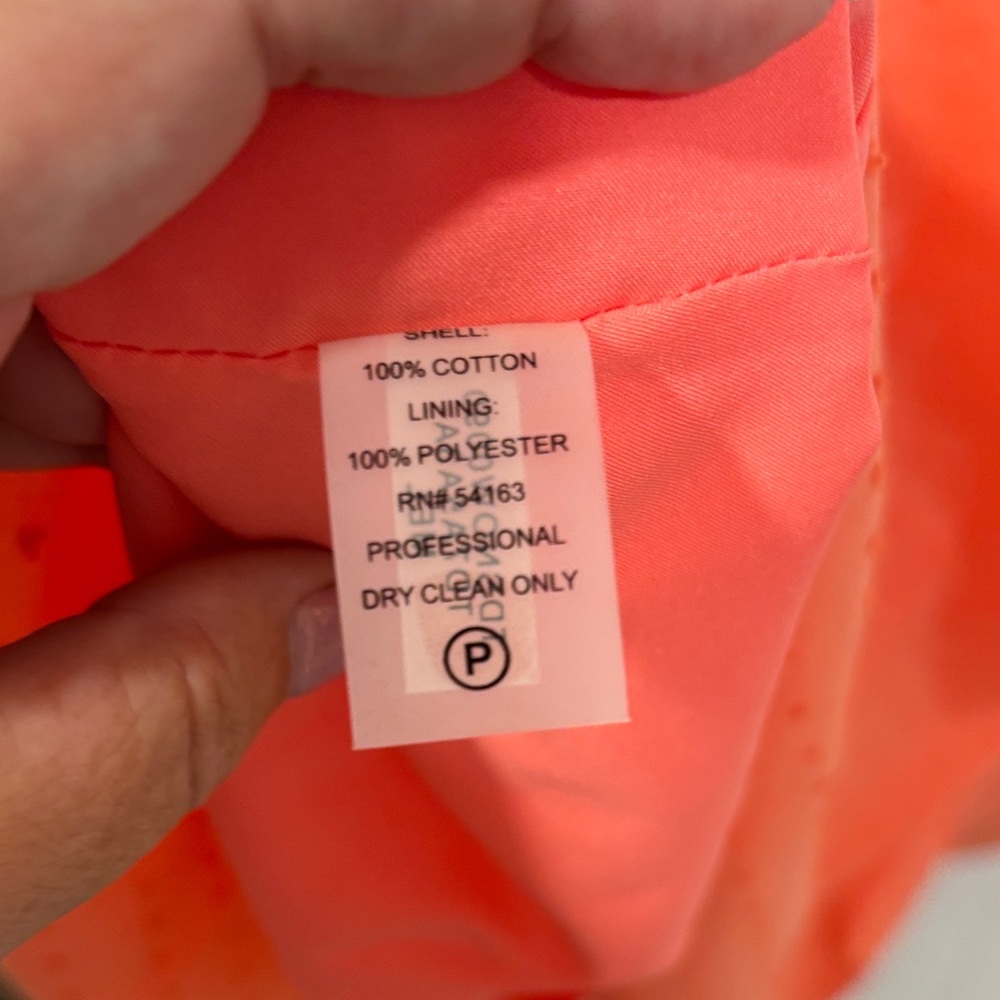 Tommy Hilfiger Vibrant textured coral,belted, Midi Dress, fully lined, size 16 - Picture 10 of 11